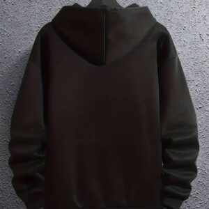 Sax Mavi Erkek Kalın İçi Polarlı Chicago Baskılı Oversize/Geniş Kalıp KapüşonluBasic Örme Sweatshirt - Görsel 17